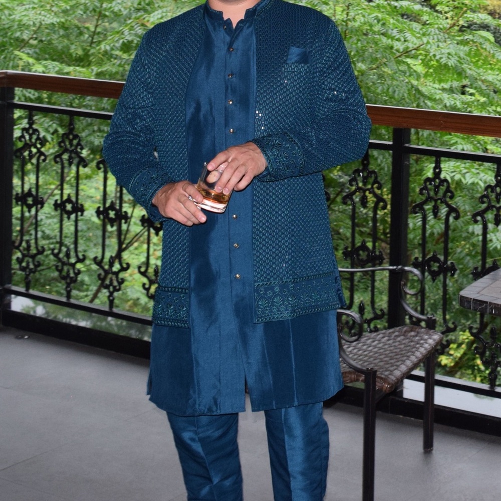 Men’s Navy Blue Kurta Set